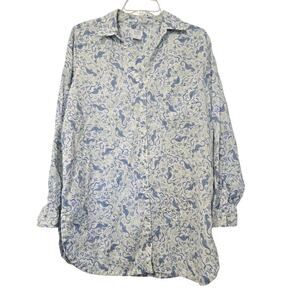 Sigrid Olseen 100 Linen Sea Horse Star Fish Blouse Beach Artisan Nature Inspired